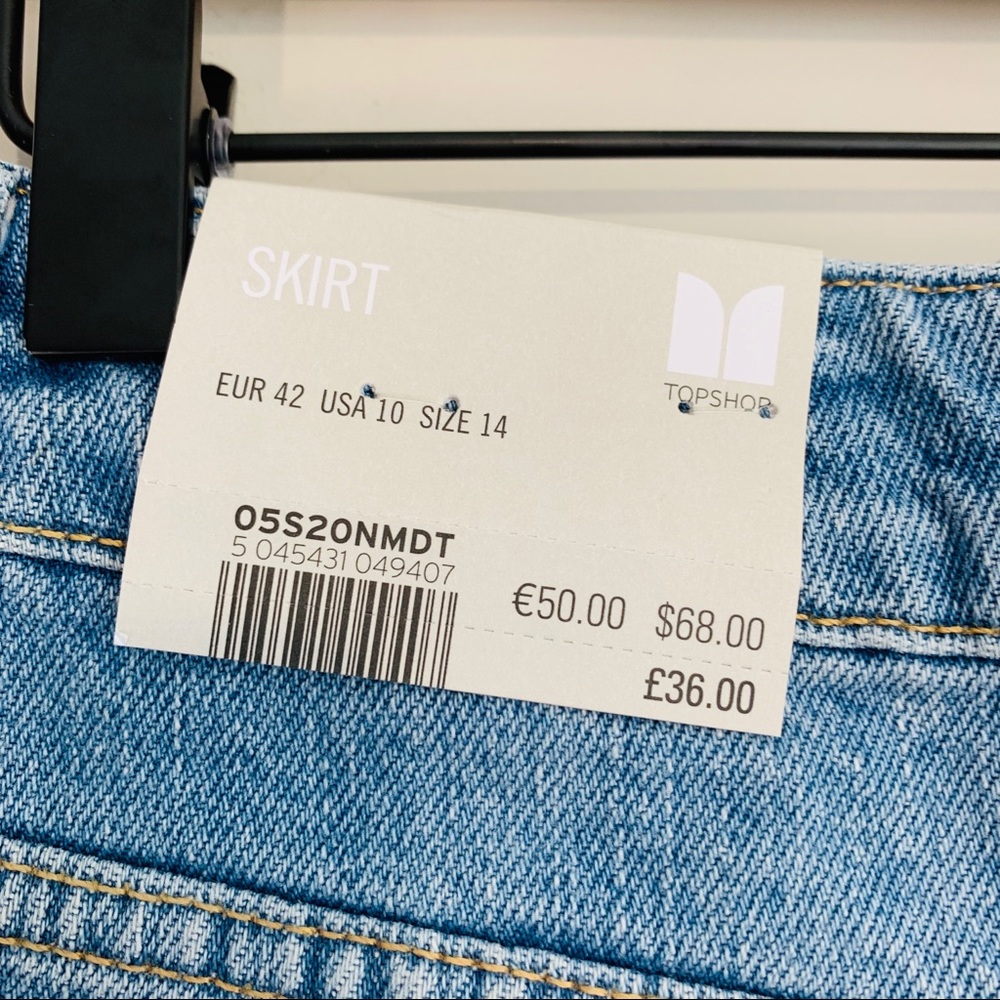 NWT TOPSHOP Denim Stud Skirt - Picture 6 of 8